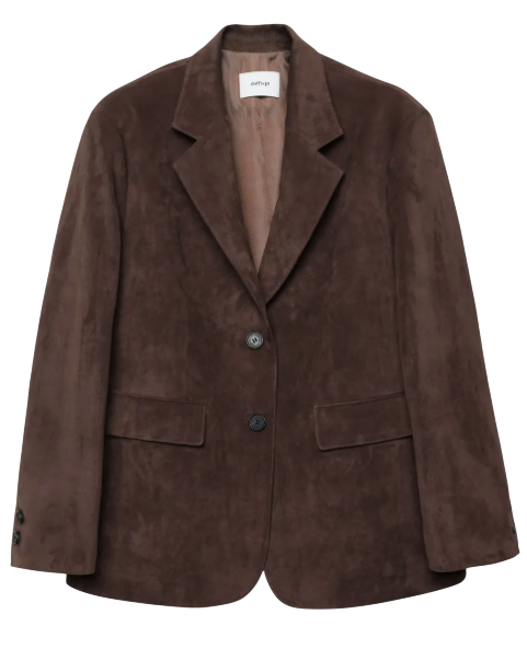 Vegan Leather Suede Single Blazer