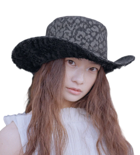 LEOPARD FEDORA IN BLACK FRINGE