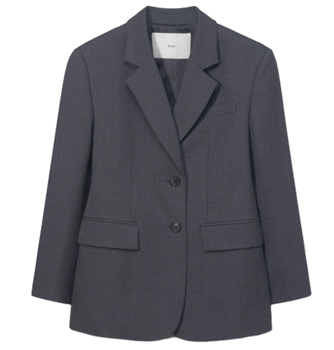ESSENTIAL 2 BUTTON WOOL BLAZER_UDJA6C202_MELANGE GREY