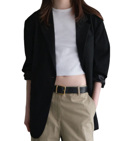 우먼즈 오버 숄더 오버사이즈 블레이저 [블랙]