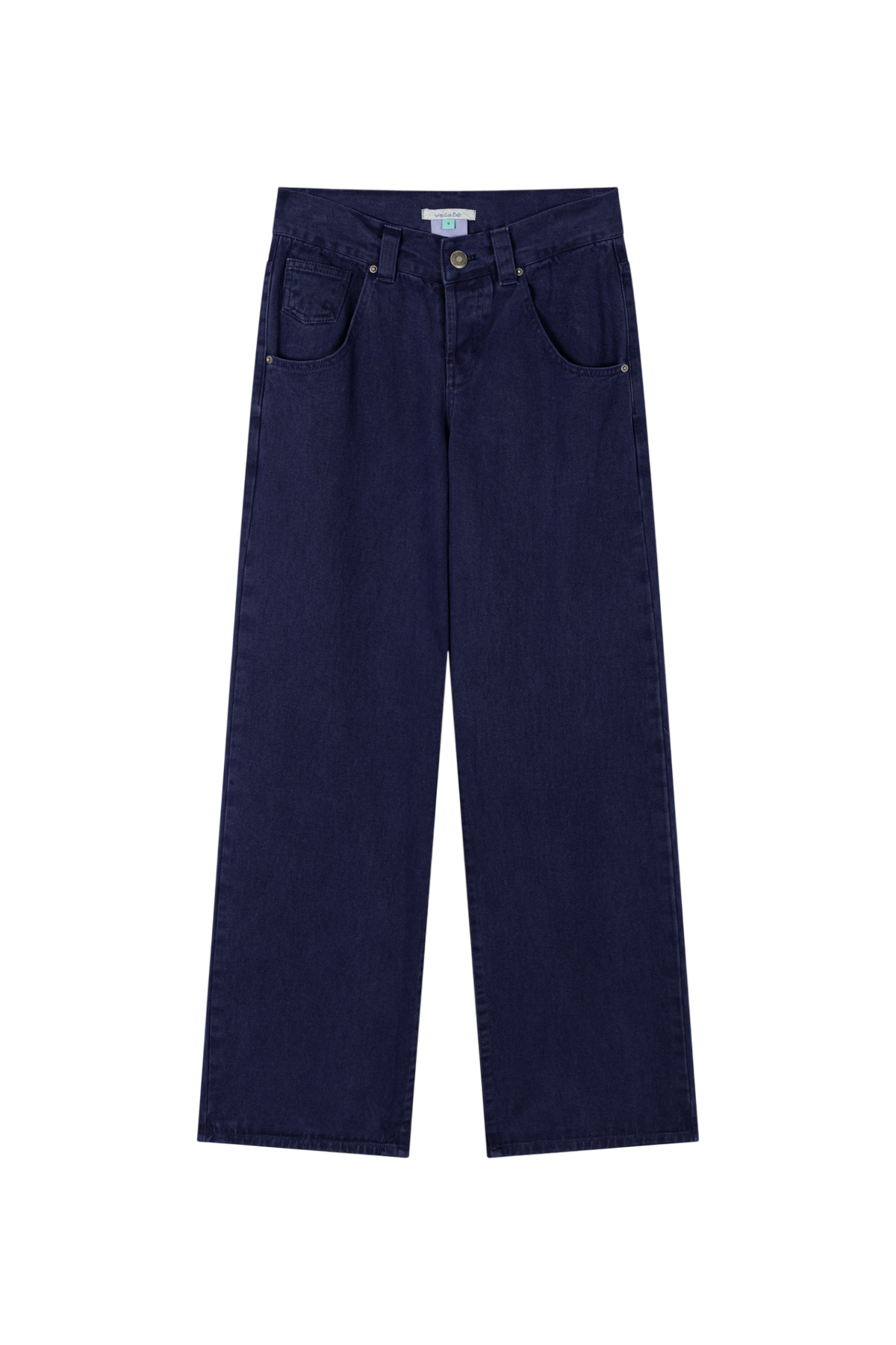 LOW-RISE WIDE DENIM PANTS