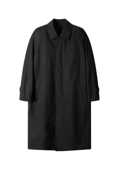 Cove Raglan Trench Coat_Black