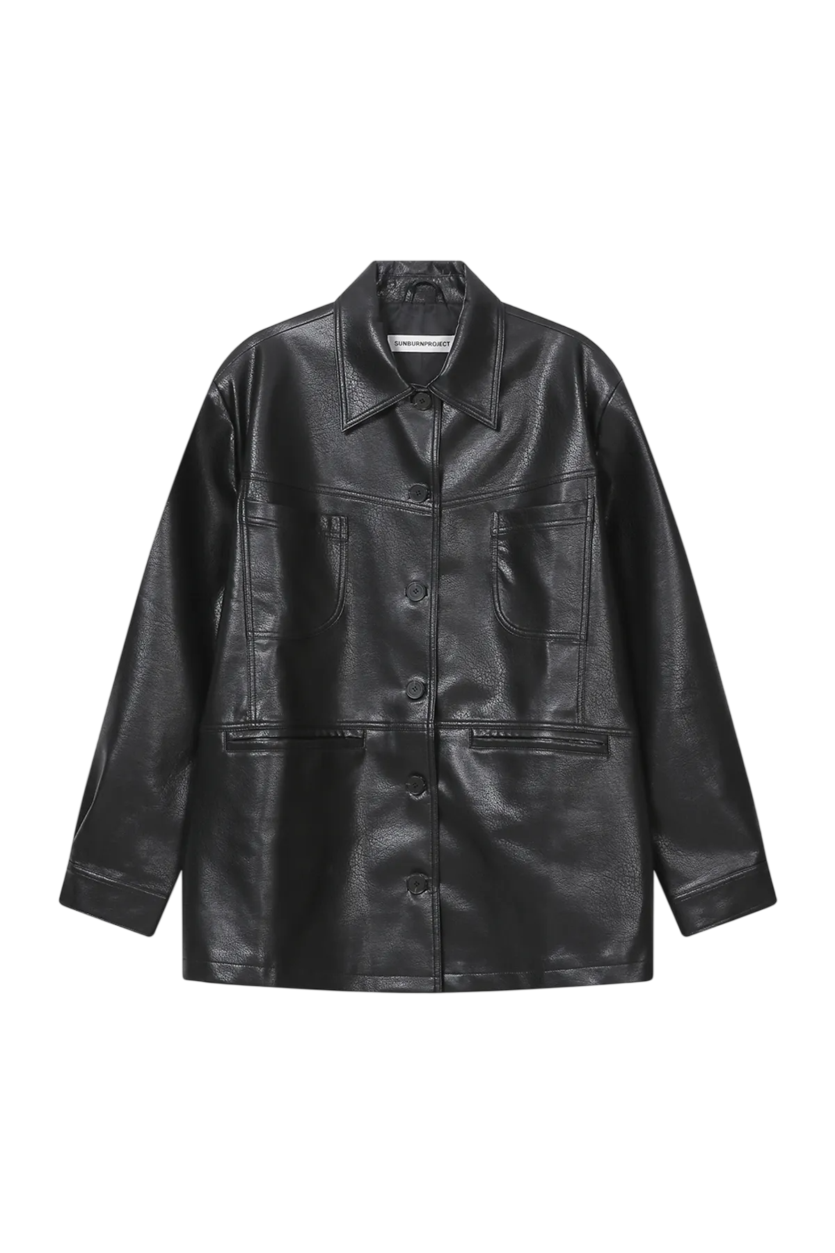 FAUX LEATHER CAR COAT