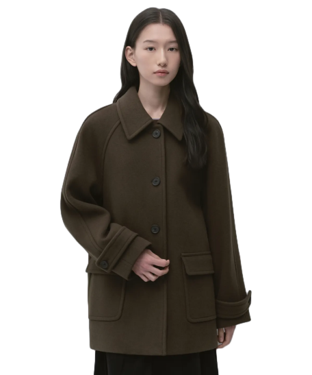 우먼즈 캐시미어 블렌드 하프 발마칸 코트