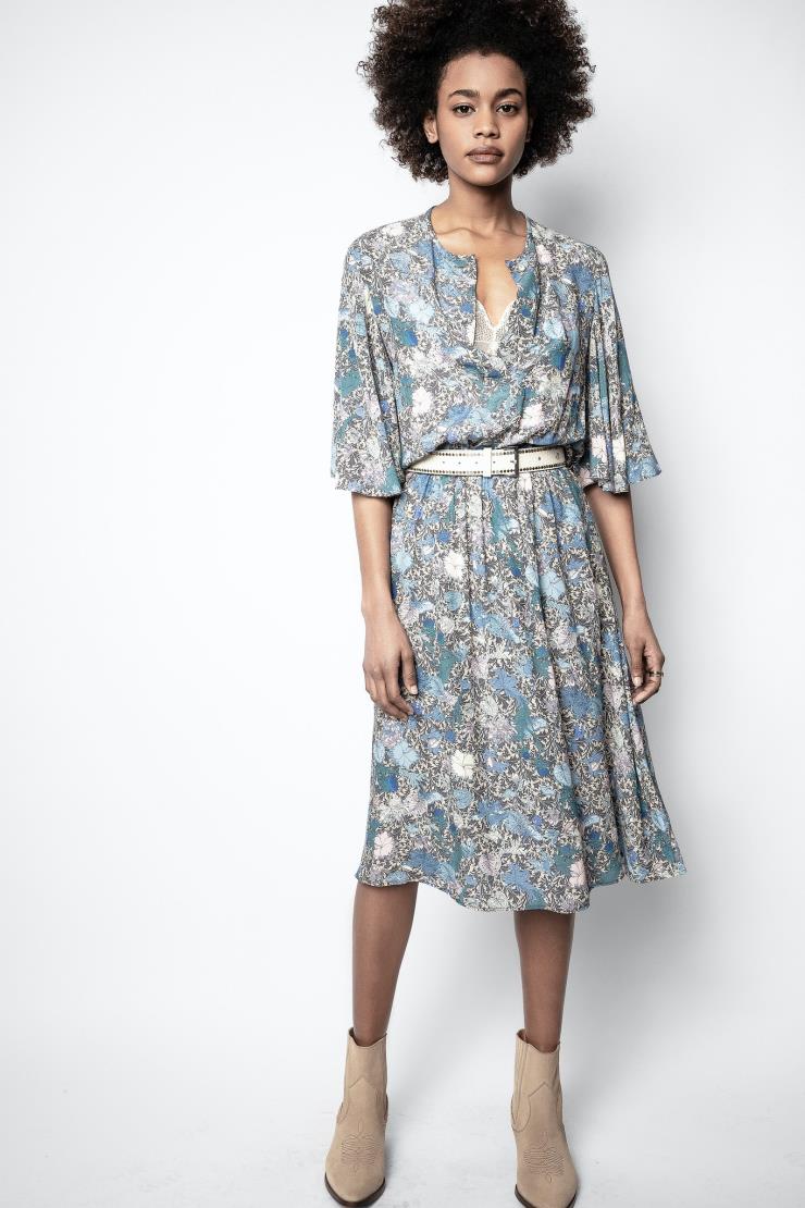 쟈딕앤볼테르 플라워 패턴 드레스 - 만개한 야생화에서 모티프를 딴 비스코스 소재 드레스.