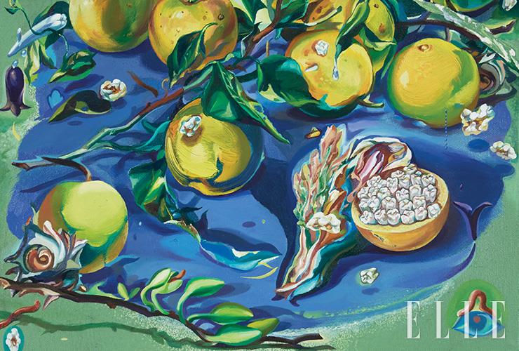  정수정, ‘이빨이 있는 정물화 Still Life with Teeth (2023)’, Oil on canvas, 27.5cmx35cm.