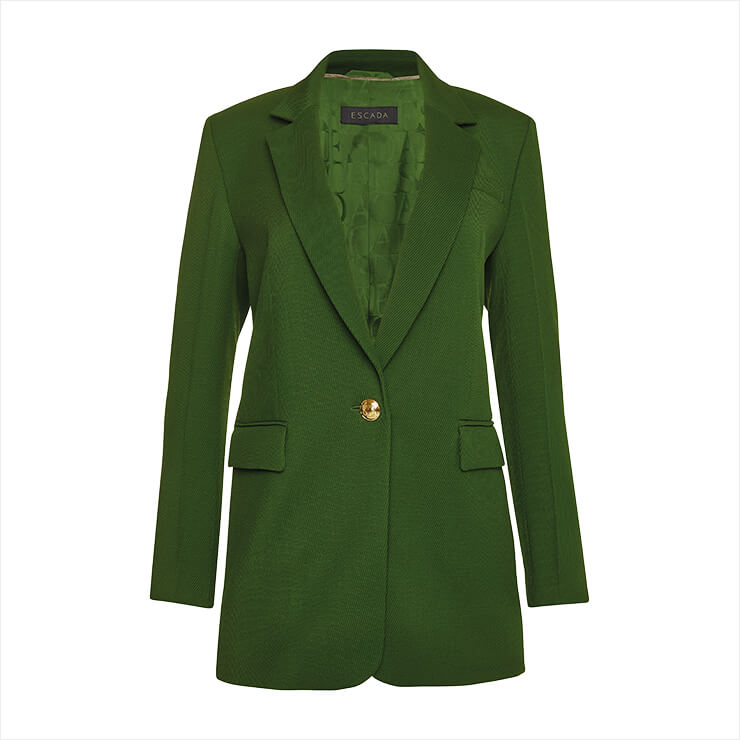 레트로풍의 그린 컬러 블레이저는 1백78만원, Escada. 