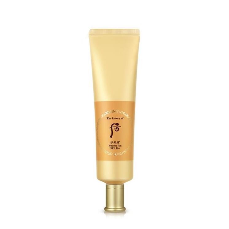 더 히스토리 오브 후 공진향 진해윤 링클 선크림 SPF 50+/PA ++++ - 자외선 차단에 더해 한방 성분과 아데노신이 주름 개선도 하며 유분을 상당량 함유해 건성 피부, 노화 피부에도 잘 맞는다. 혼합 50mL 4만 8천 원.