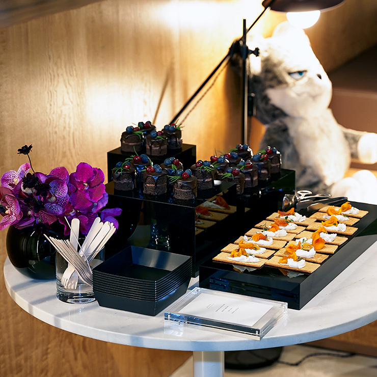 고급스러운 다이슨 클래스에 어우러진 케이터링.