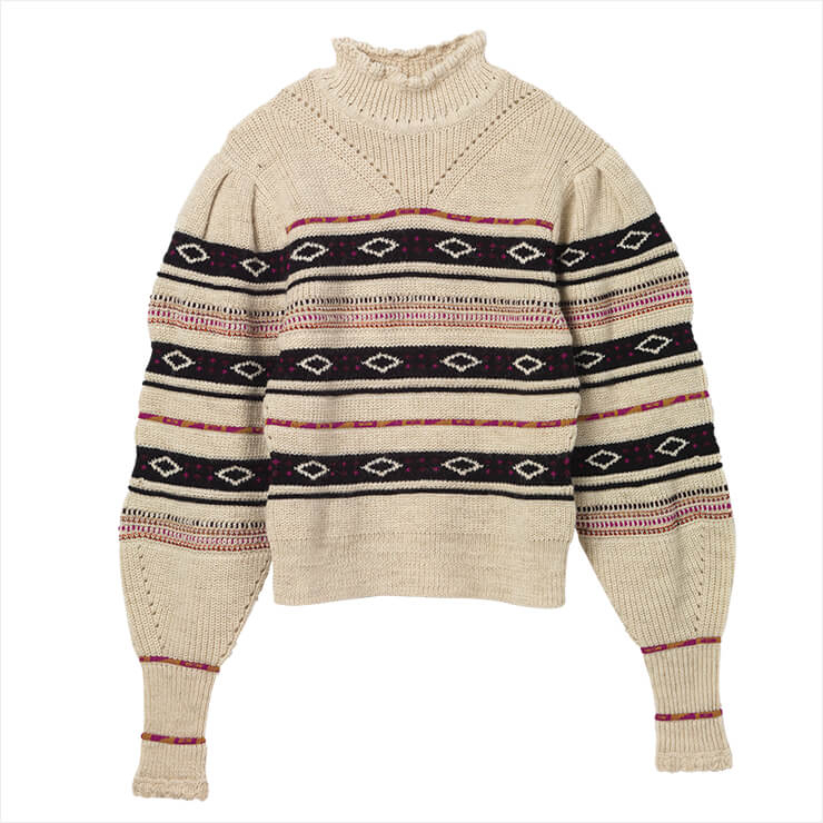 곡선미를 살린 터틀넥 니트는 80만원대, Isabel Marant by Net-A-Porter.