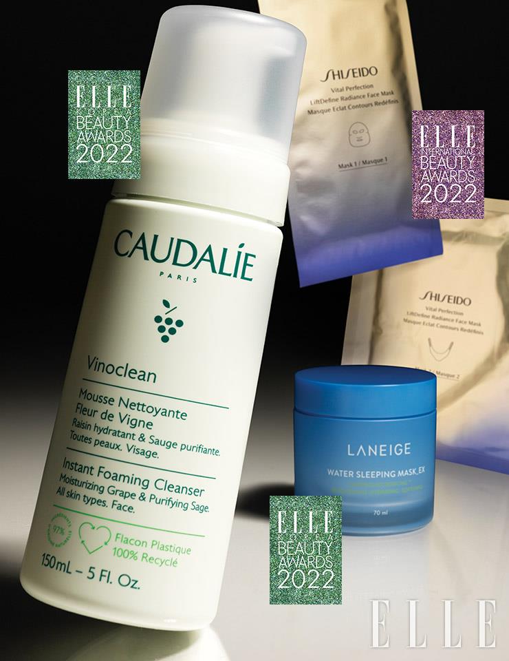 (왼쪽부터) 비노클린 인스턴트 포밍 클렌저, 50ml 1만4천원, 150ml 2만8천원, Caudalíe. 워터 슬리핑 마스크 EX, 3만2천원, Laneige. 바이탈 퍼펙션 리프트디파인 래디언스 페이스 마스크, 2매x6세트, 13만원, Shiseido.