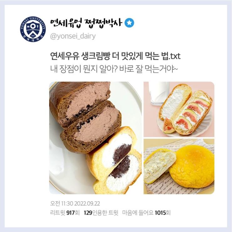 연세우유 생크림빵