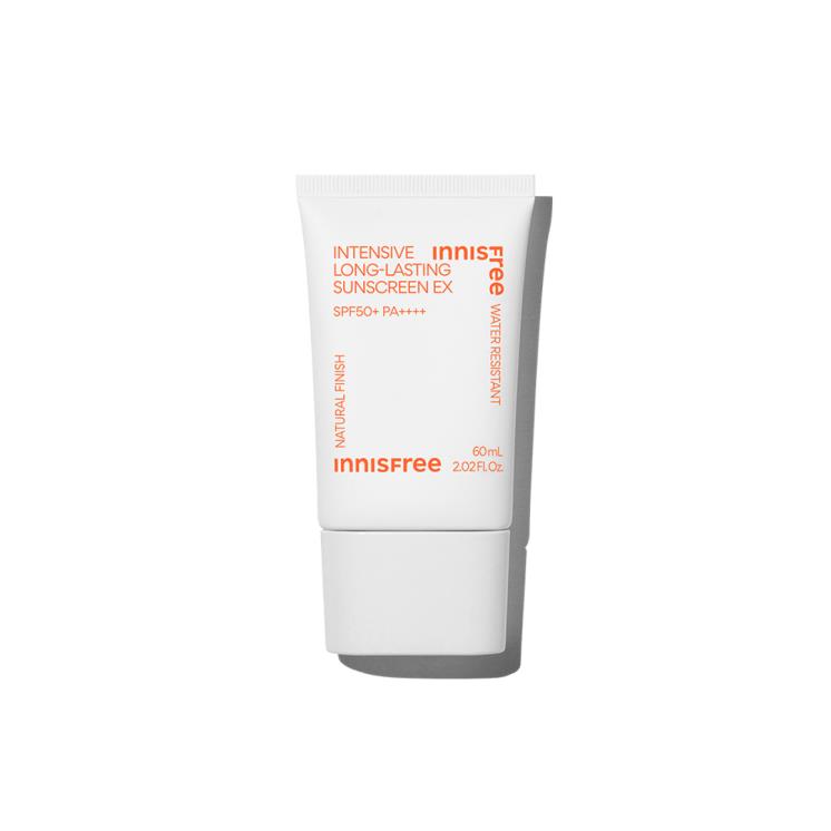 이니스프리 인텐시브 롱래스팅 선스크린 EX SPF 50+ PA++++ - 최고 자외선 차단 지수에 레포츠를 즐길 때도 잘 지워지지 않는 워터프루프 자외선 차단 크림. 60mL 2만2천원.