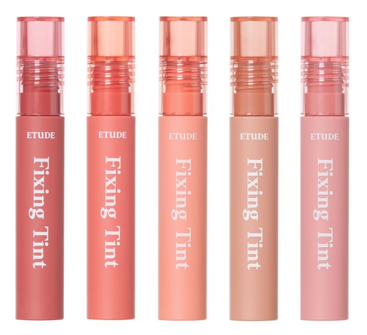 에뛰드 픽싱 틴트 - 부드럽고 촉촉하게 발리지만 보송하게 밀착돼 마스크 안에서도 계속 유지되는 새로운 제형 틴트. 총 5색상. 4g, 1만2천원. (4월 1일 출시)