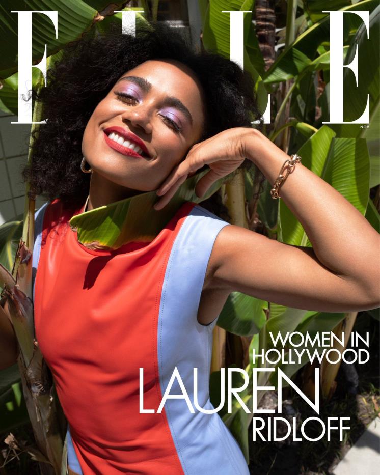 <엘르> 미국 11월호 ‘우먼 인 할리우드’ 스페셜 이슈에 참여한 <이터널스>의 배우들. 안젤리나 졸리, 젬마 찬, 셀마 헤이엑, 로런 리들로프. 