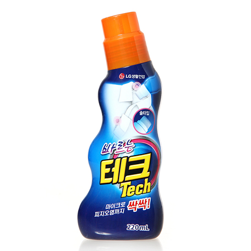  문지를 필요 없이 찌든 때에 바르고 세탁기에 넣는 테크 바르는 부분 얼룩 제거제.