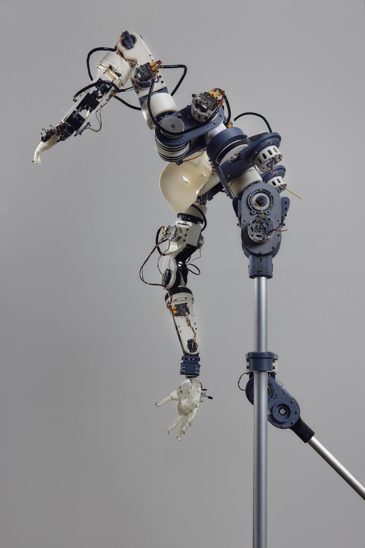 권병준, 외나무다리를 건너는 로봇, 2023, 혼합 재료, 가변크기, 작가 소장. 