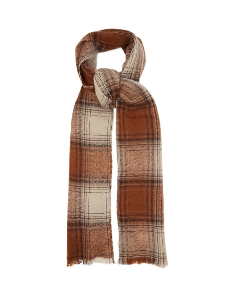 브라운과 크림 컬러 톤의 체크 머플러, ISABEL MARANT by MATCHESFAHION.COM