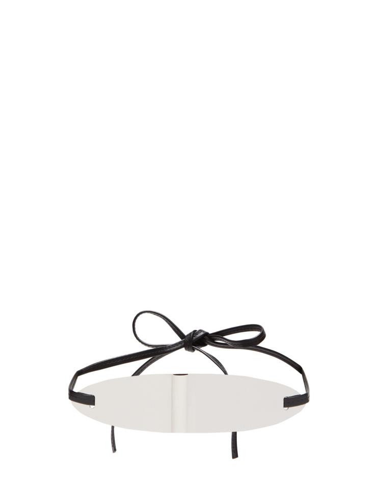 매끄러운 광택을 낸 타원형의 메탈 장식의 블랙 벨트, JIL SANDER by MATCHESFASHION.COM