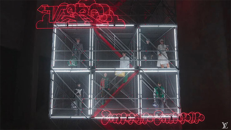 <LVMenFW21> 패션 필름 촬영이 진행된 부천 아트벙커 B39 세트의 모습.