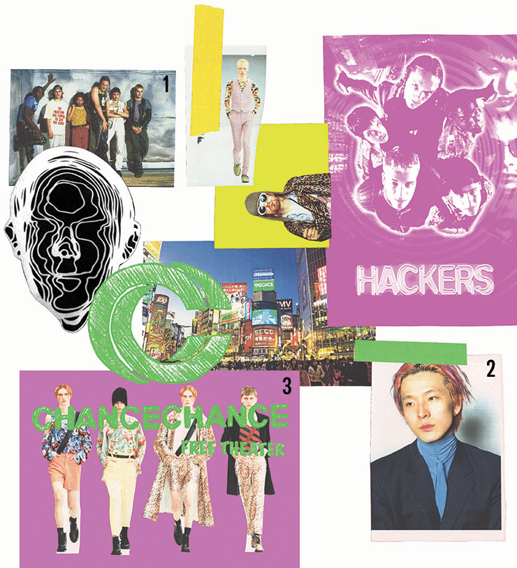 1 감각적인 영상과 10대들의 패션이 인상적이었던 영화 <해커스>에서 영감을 얻었다. 2 디자이너 김찬. 3 1990년대의 록 밴드를 연상케 하는 이번 시즌 의상들. 