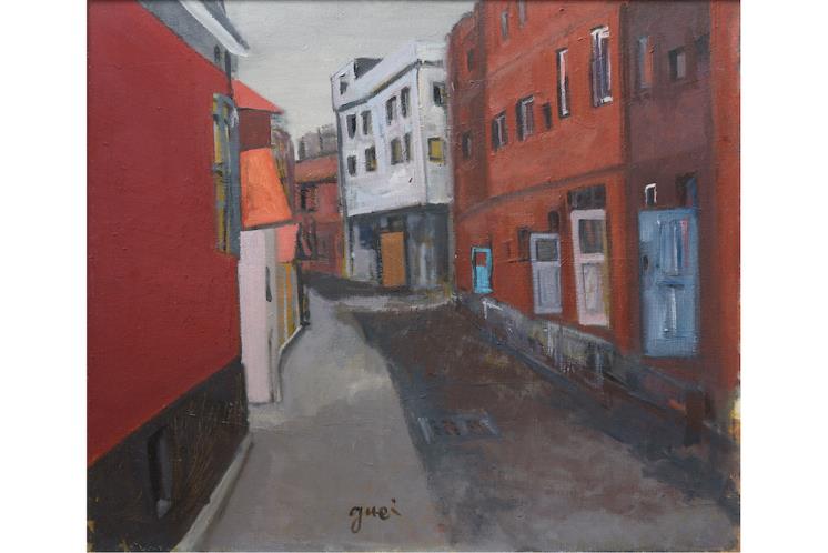 원계홍-홍은동-유진상가-뒷골목-1979년-캔버스에-유채-46x53cm