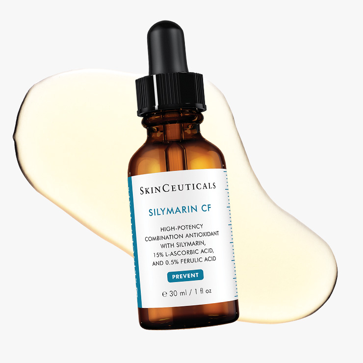 항산화와 트러블 케어를 동시에 할 수 있는 세럼. 실리마린과 비타민 C, 페룰릭애시드 성분이 활성산소를 중화하고 트러블 원인이 되는 지질 산화 개선에 도움을 준다. 실리마린 CF, 19만원대, Skinceuticals. 