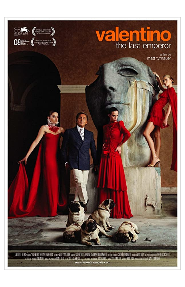 발렌티노의 다큐멘터리, <Valentino: The Last Emperor> 포스터.