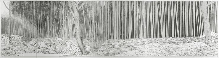 <소쇄원_2>, 206x724cm, 화선지 위에 수묵, 2019
