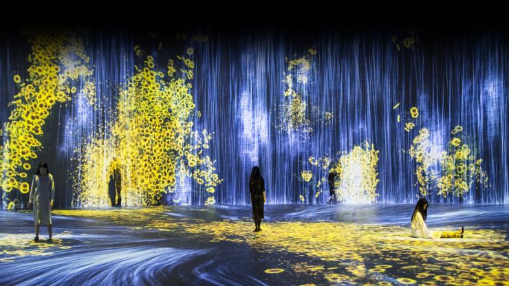 teamLab, <꽃과 사람, 제어할 수 없지만 함께 살다 - Transcending Boundaries, A Whole Year per Hour> © teamLab