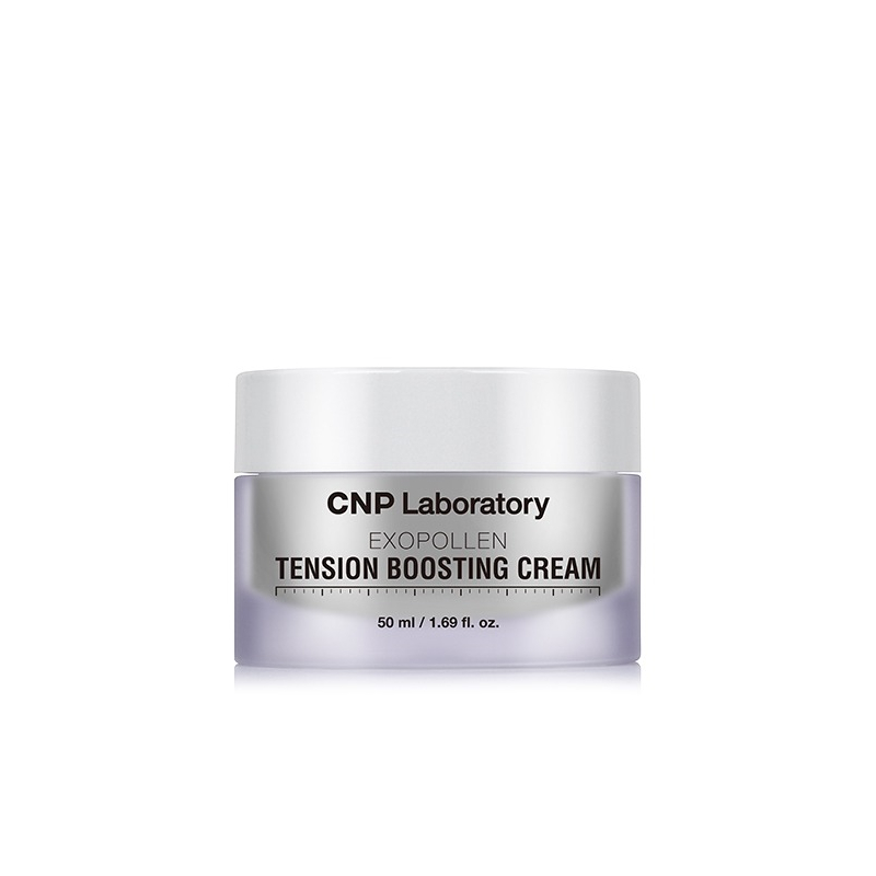 CNP 엑소포렌 텐션 부스팅 크림 - 로열젤리의 원료인 벌화분 엑소 비폴렌좀을 5억7천6백만 개, 아미노산 17종, 펩타이드 3종, 히알루론 4종, 비타민 6종까지 함유한 미백 주름 개선 기능성 제품. 50mL 4만 2천 원.
