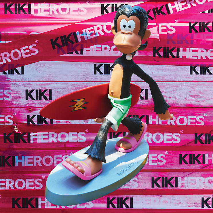 서핑을 가는 파파이 피규어. 