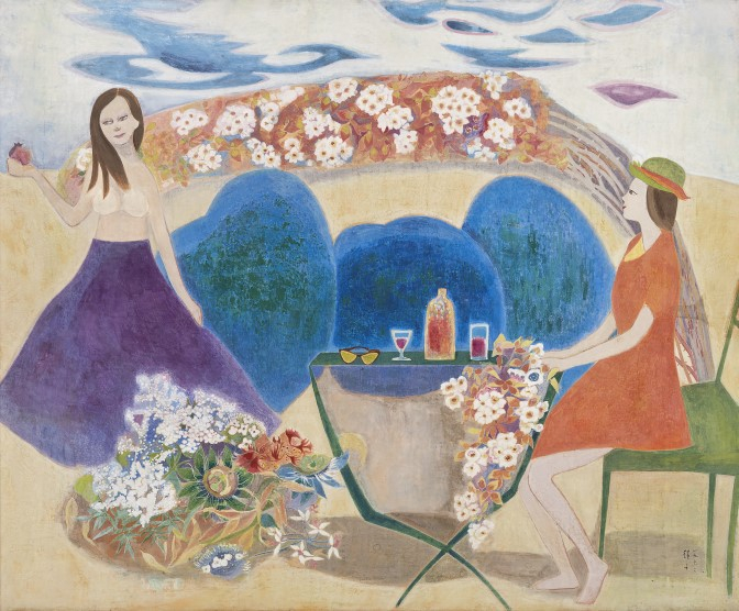 천경자, 정원, 1962, 종이에 채색, 130x162, 개인 소장