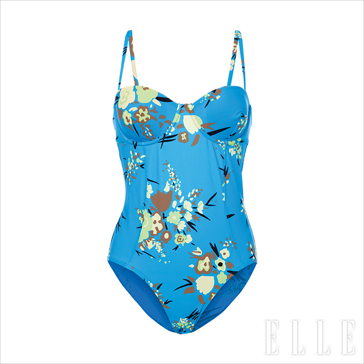 플라워 프린티드 언더 와이어 스윔수트는 39만8천원, Tory Burch.
