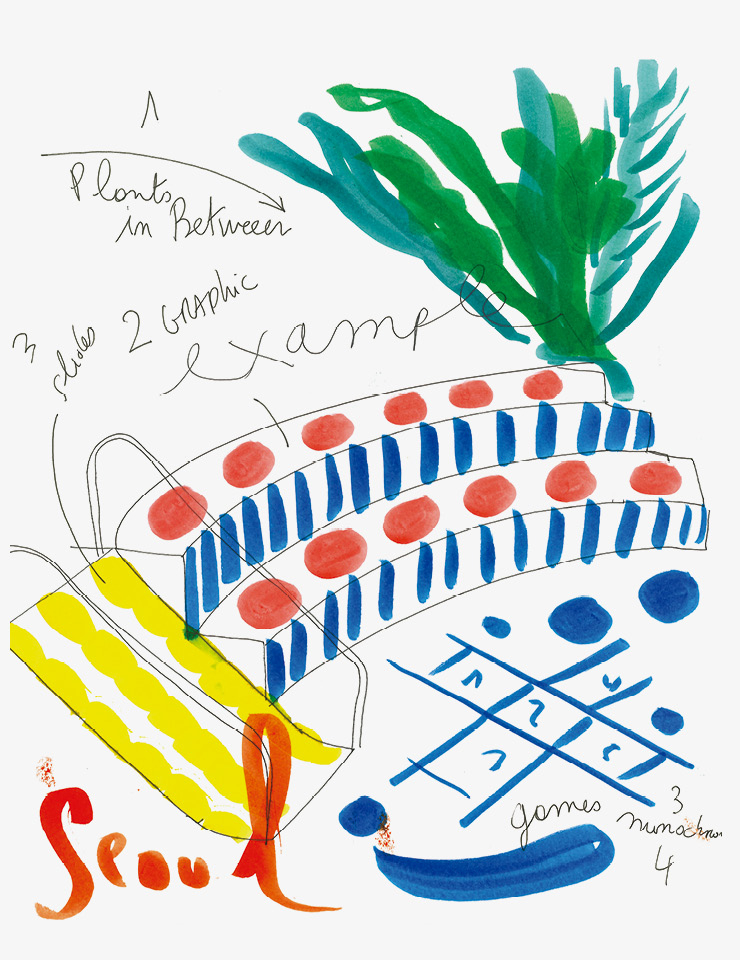 놀이터를 구상하며 그린 하이메 아욘의 스케치.