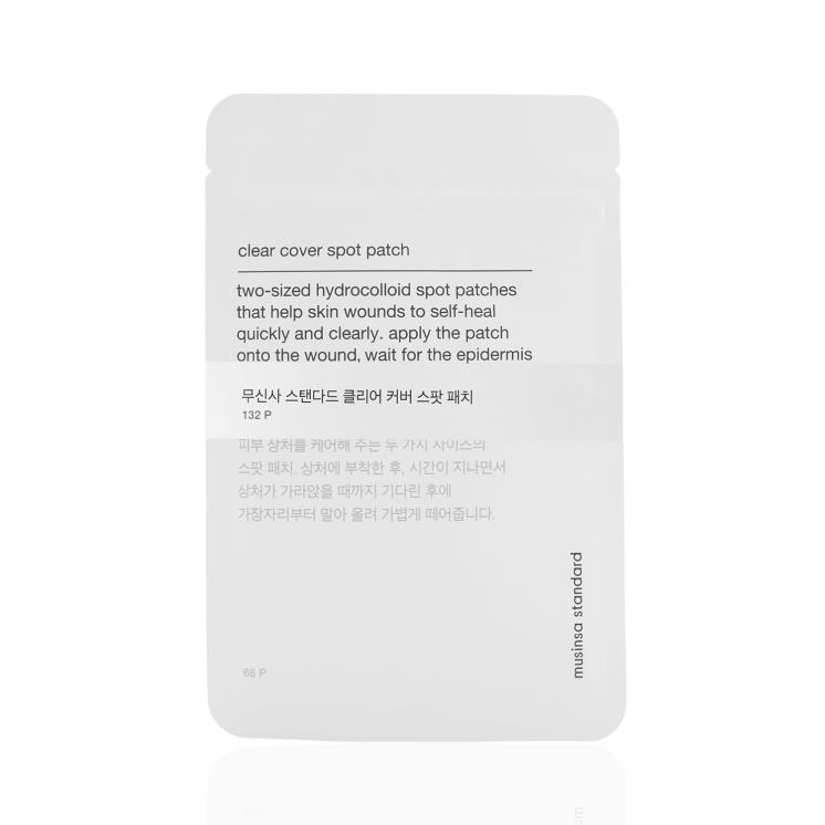 무신사 스탠다드 뷰티 커버 스팟패치 - 여드름 압출 등 피부 상처를 보호하고 재생을 촉진하는 투명 패치. 132매 6천 2백 6십 원.