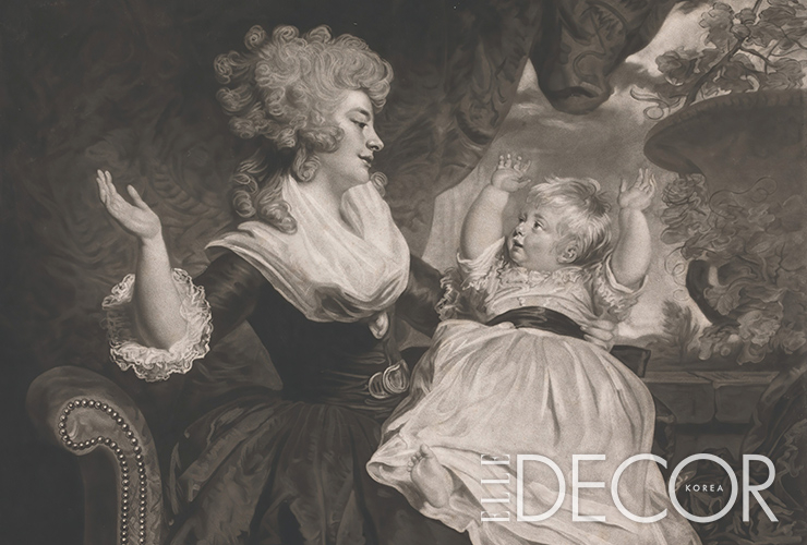 ‘데본셔 공작부인과 그녀의 딸(The Duchess of Devonshire and her child)’, Printed by George Keating after Sir. Joshua Reynolds, 1787.