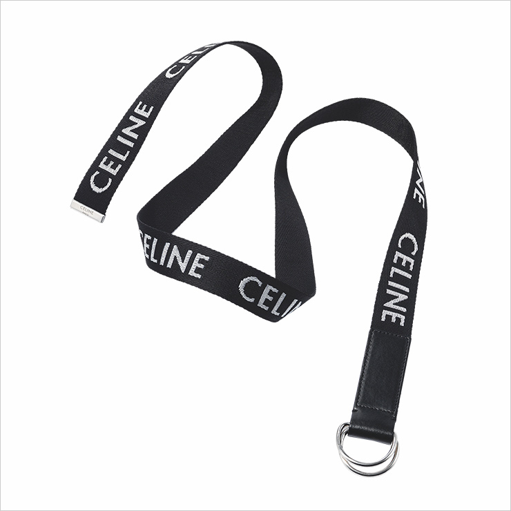 로고 프린트 벨트는 33만5천원, Celine Homme by Hedi Slimane.