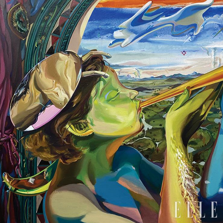 정수정, ‘뿔 Horn(2023)’ Oil on canvas, 50x45cm.