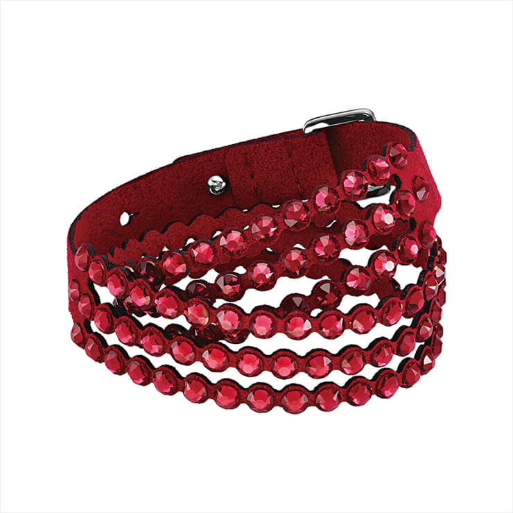 레드 크리스털 브레이슬렛은 11만9천원, Swarovski.