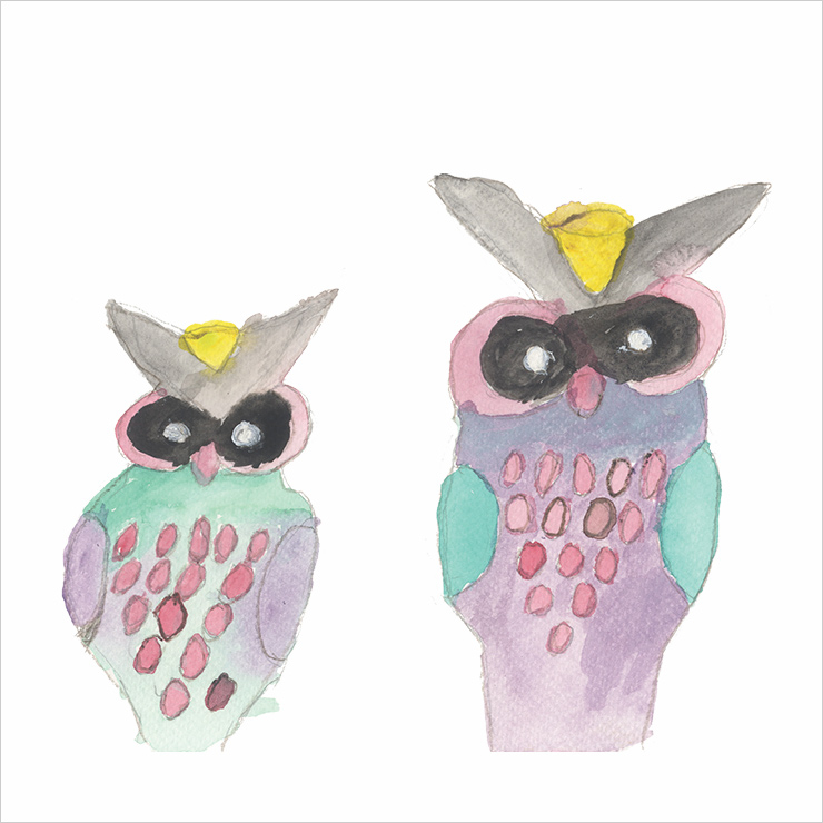 오경춘 작가의 밤의 기억에는 부엉이가 있다. 