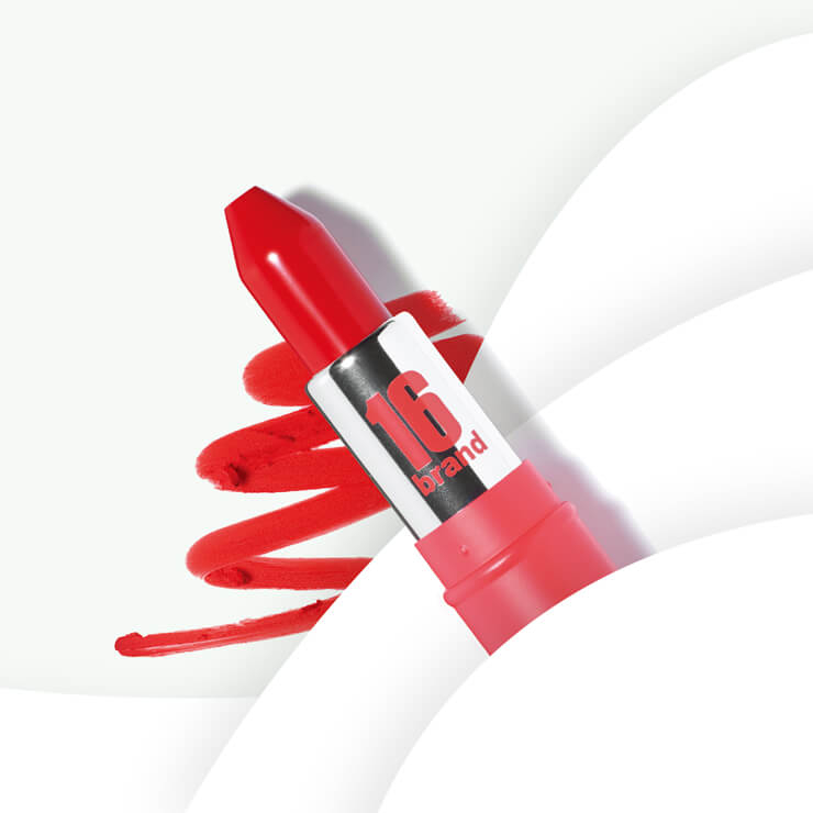 갓 붉어진 베리처럼 신선한 레드 컬러로 칙칙한 입술에 생기를 부여한다. 알 유 16 후르츄 에디션, 레드 베리, 1만2천원, 16 Brand. 