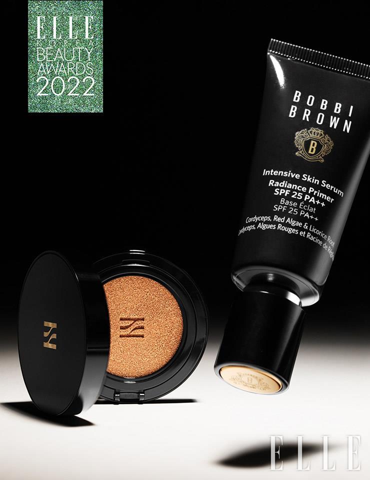 (왼쪽부터) NEW 블랙 쿠션 SPF 34/PA⁺⁺, 6만원대, Hera. 인텐시브 스킨 세럼 래디언스 프라이머 SPF 25/PA⁺⁺, 6만8천원대, Bobbi Brown.