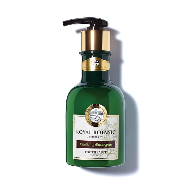 잇몸 염증을 유발하는 원인 물질 제거에 도움을 주는 로얄 보타닉 테라피 치약, 바이탈라이징 유칼립투스, 1만9천9백원, Royal Botanic Therapy.