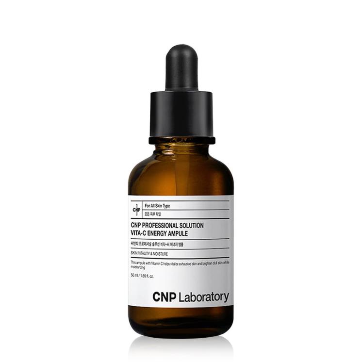 CNP 프로페셔널 솔루션 비타 C 에너지 앰플 - 비타민 C 유도체 5만 PPM, 나이아신아마이드, 글루타치온이 고르고 맑은 톤을 만들고 피부를 튼튼하게 하는 미백 기능성 제품. 50mL 4만 9천 원.