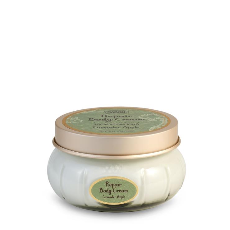 사봉 리페어 바디크림 라벤더 애플 - 시어버터, 부활초, 카놀라 오일이 든 건조한 피부용 보디 크림. 200ml, 4만5천원.