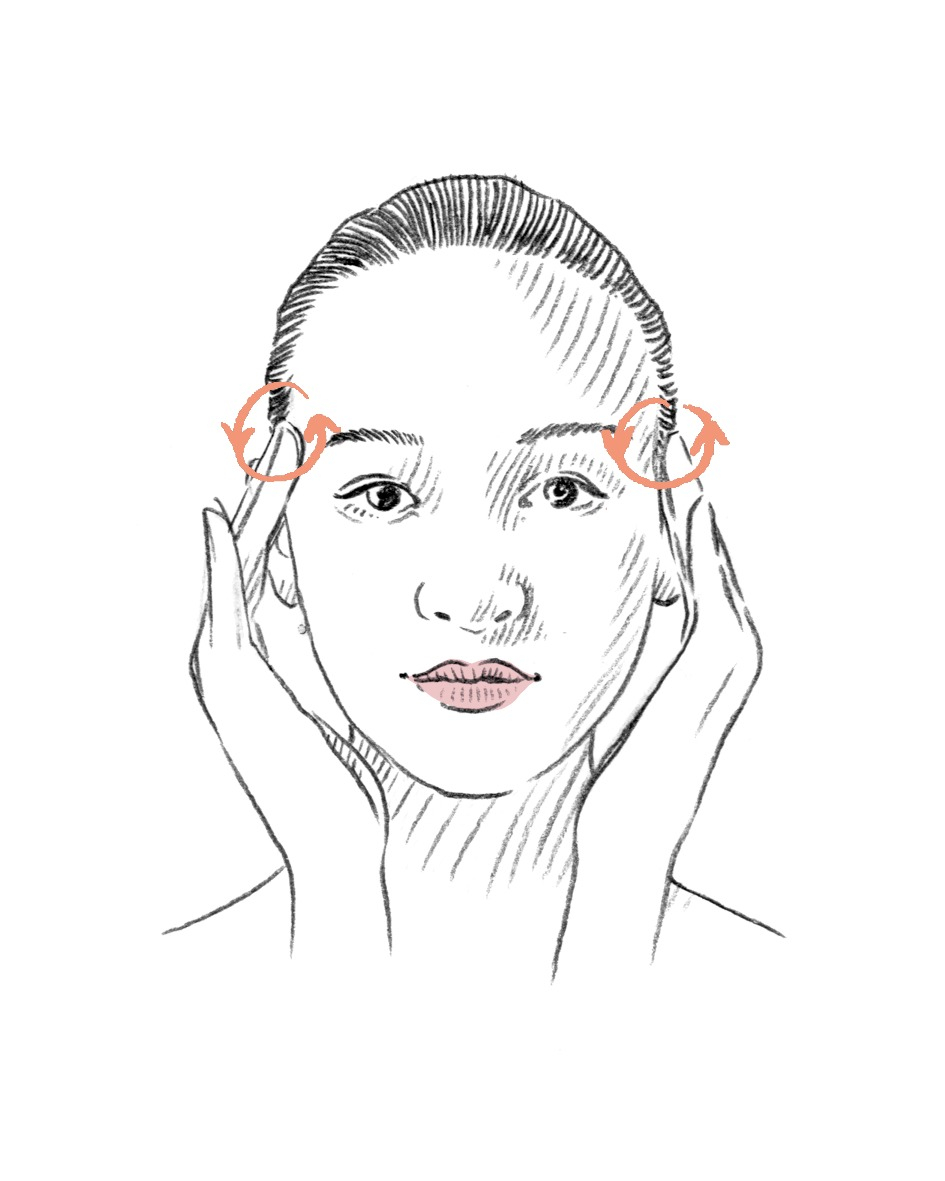 2. 관자놀이 마사지
