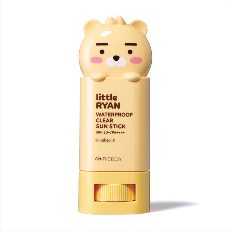 찰싹찰싹 파도에도 걱정 없는 워터프루프 자외선차단제는 온더바디 x리틀프렌즈 워터프루프 투명 선스틱 SPF 50⁺/PA⁺⁺⁺⁺, 1만7천9백원, On the Body. 