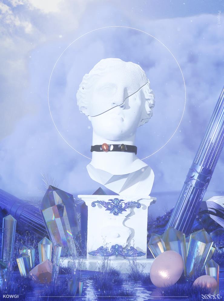 3D creator 박소희 디자이너와의 협업으로 제작된 NFT 작업 <Blooming Blue>