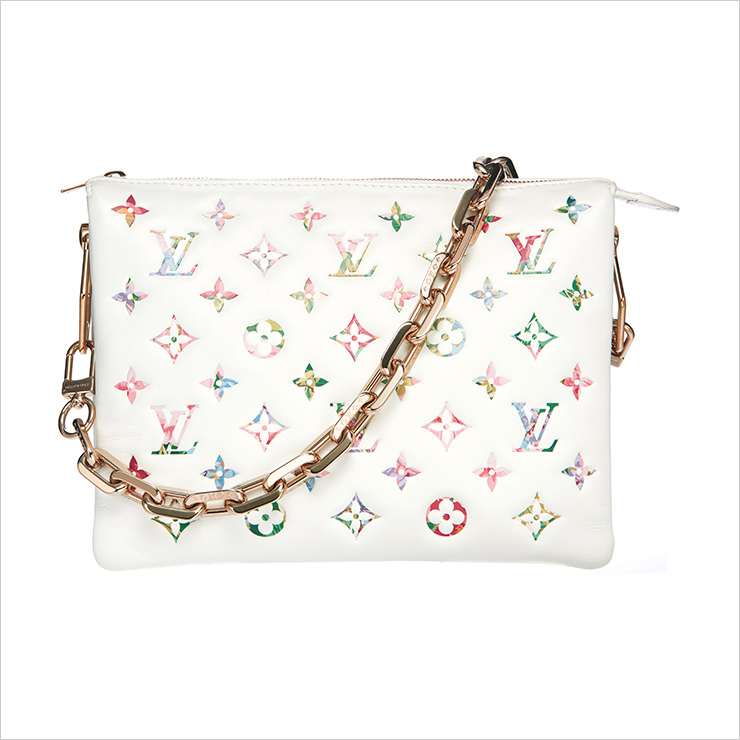 컬러플한 로고 체인 백은 가격 미정, Louis Vuitton.
